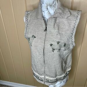 Vintage Woolrich Sheep Cottagecore Cottage Wool Fairisle Vest Tank Large